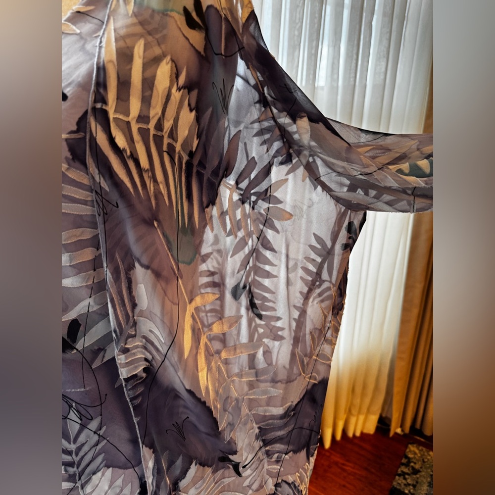 Layered Lavender and Silver Silk Dress - Picture 3 of 3